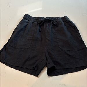 C&C California 100% linen shorts black womans size large